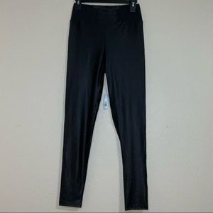 ASOS black leather look leggings.